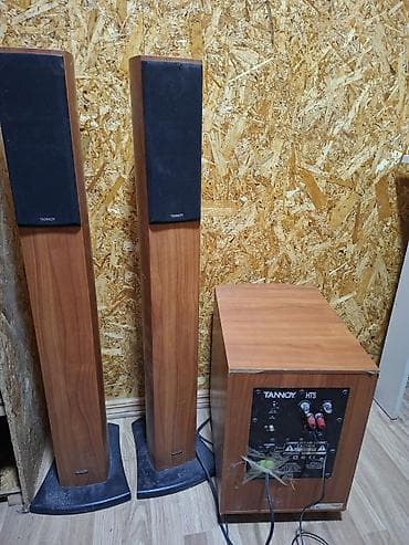 ev ucun kalonka: Tannoy akustik sistemi – 2 ədəd döşəmə tipli kolon və aktiv sabvufer — 2