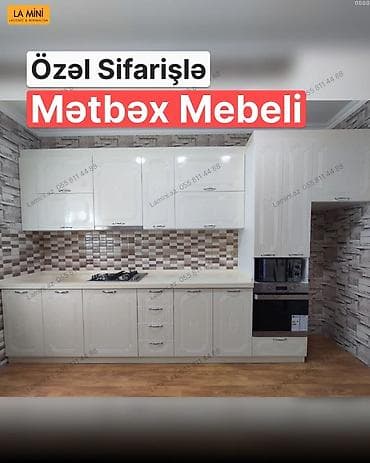 Özəl sifarişlə hazırlanmış mətbəx mebeli - Klassik dizaynlı krem — 1
