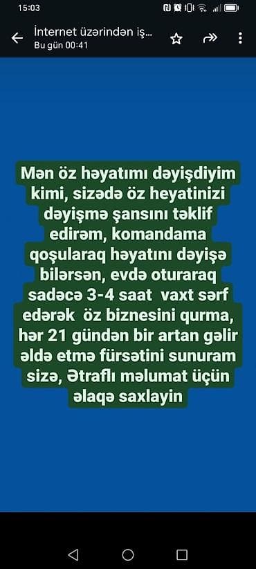 İnternet üzərindən rəsmi və leqal onlayn biznes imkanı - Evdən