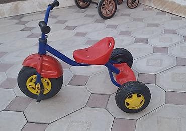 velesiped: Uşaq üçtəkərli velosipedi - Rəng: mavi gövdə, qırmızı oturacaq və — 4