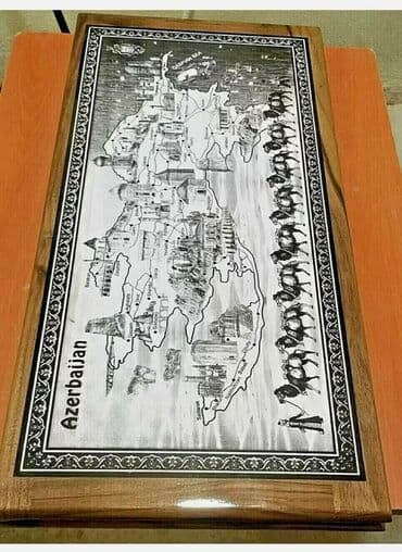 saski: Nərd taxta Köhnə Bakı və YeniBakı rəsmli 🔱Nərdlər 🪵 🔹️Laklı🖌 — 6