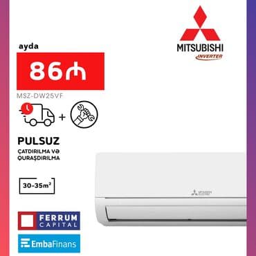 yerdən kondisioner: Kondisioner Mitsubishi, Yeni, 30-35 kv. m, Split sistem, Kredit var, Pulsuz quraşdırılma — 1