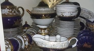 toklar: Nahar dəsti, rəng - Göy, Farfor, Çexiya — 1