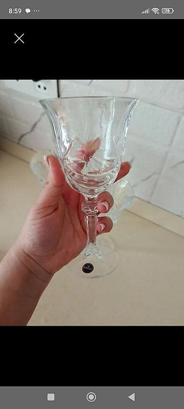 Qədəhlər, rəng - Ağ, Xrustal