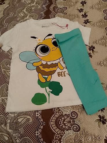 Uşaq geyim dəsti – KatiiBaby - 2 parça: qısaqol ağ futbolka və — 1