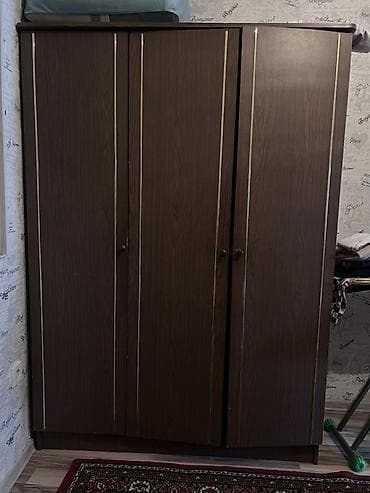 6 qapili dolablar: 4 qapılı, Qəhvəyi, Digər material, Açılan, Düz dolab — 3