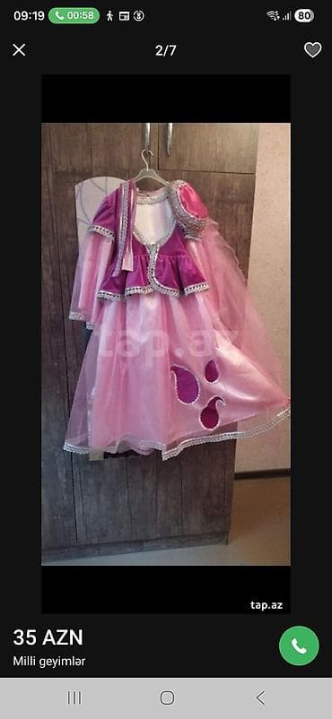 Uşaq üçün milli geyim dəsti - Modellər: çəhrayı, ağ-lacivərt, qırmızı