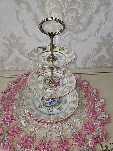 Tort və şiriniyyat qabı, rəng - Ağ, Farfor