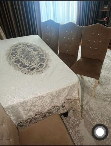 Masa örtüyü və dekorativ dəst - Material: sıx toxunuşlu atlas-saten