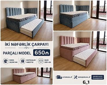 Çarpayılar: İki nəfərlik çarpayı – parçalı model - Alt hissədən çıxan əlavə — 1