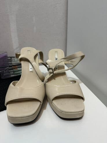 Botinka və botilyonlar: Zara, Ölçü: 38, rəng - Bej, Yeni — 1