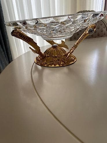 meyve qabl: Şüşə meyvə/qəlyanaltı qabı – dekorativ klassik dizayn - Material — 3