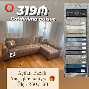 Künc divan, Yeni, Açılan, Bazalı, Parça, Şəhərdaxili pulsuz çatdırılma