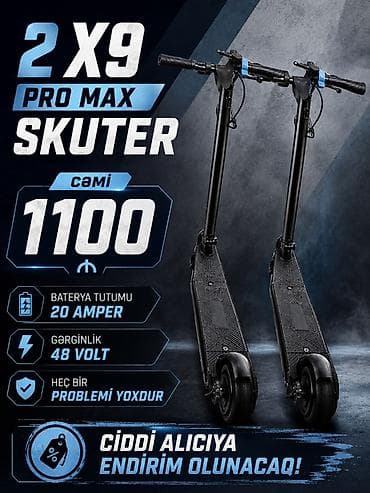 2 ci əl 2 x X9 pro max modeli - Batareya tutumu: 20 A - Gərginlik: 48 lalafo.az -da 2 ci əl 2 x X9 pro max modeli - Batareya tutumu: 20 A - Gərginlik: 48