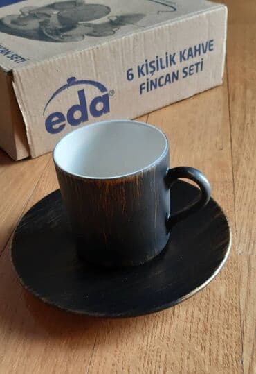 kapsul kofe: Qəhvə dəsti, rəng - Qara, Keramika, 6 nəfərlik, Türkiyə — 1