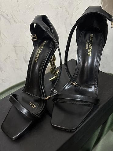 Босоножки, сандалии, шлепанцы: YSL, Размер: 38, цвет - Черный, Новый — 1