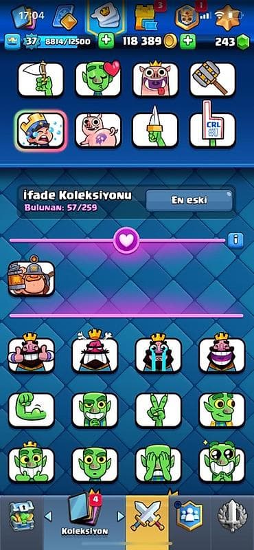 gitara sim: Clash Royale hesabı - Kral səviyyəsi: 37 - Kasa: təxminən 118–122 min — 4