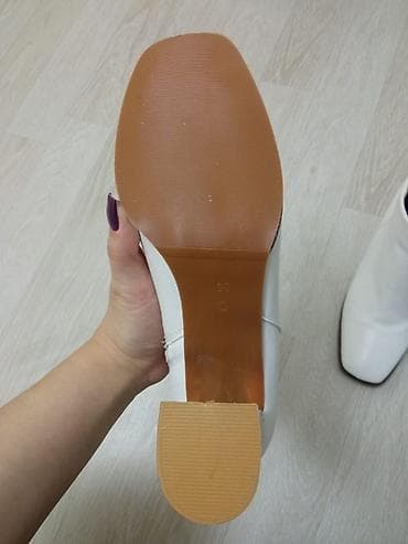 Basanoşka və səndəllər: Ölçü: 39, rəng - Ağ, Yeni — 3