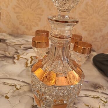 çay servis: Kişmişli qrafin və qədəh dəsti - Material: qalın kəsimli şüşə/kristal — 5