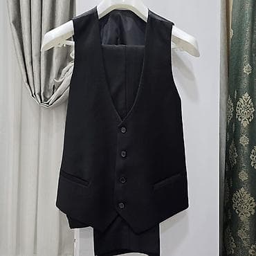 usta geyimi: Klassik qara üçlü kostyum dəsti – MR MORQAN - Komplekt: pencək, jilet — 4