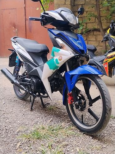 changan disk: Sport üslublu moped/motosiklet – underbone kuzov tipli, mavi-ağ-qara — 2
