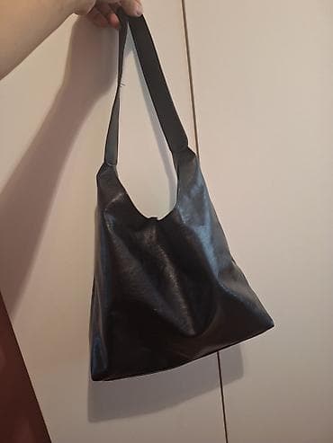 Сумки: Qara çiyin çantası – minimal dizayn - Material: süni dəri (parıldayan — 1