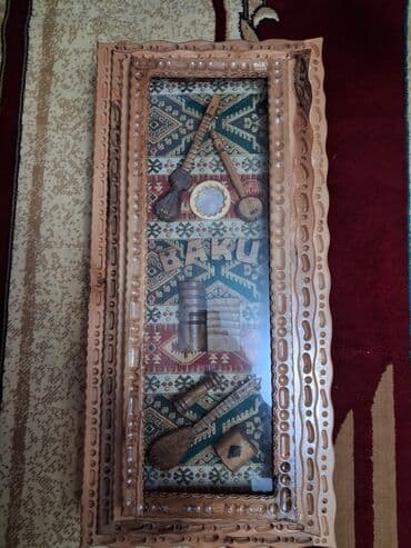 Əl işı taxta nərd dəsti - Material: tam ağac (əl oyma çərçivə və — 1