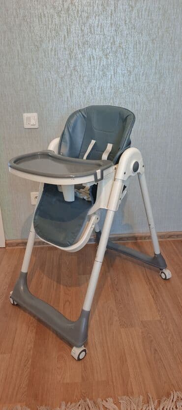 детский стол для кормления: Uşaq yemək kreslosu - Rəng: ağ–boz konstruksiya, mavi/boz oturacaq - — 2