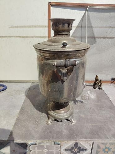 ev əşyası: Klassik kömür/sobayaq İstilikli Samovar - Material: metal korpus — 3