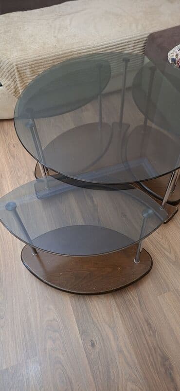 стеклянный стол на кухню купить: Yumru masa, Açılmayan, Təkərli, Şüşə, Zəmanətsiz — 1