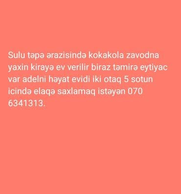 naximovda kiraye evler: Sulu təpə ərazisində kirayə həyət evi. Rahat yaşayış üçün uyğun — 2