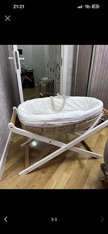 Мебель: Для девочки и мальчика, Овальная, Колыбель, С механизмом качания — 2