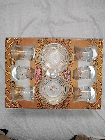 Çay dəsti, rəng - Qızılı, Şüşə, Türkiyə