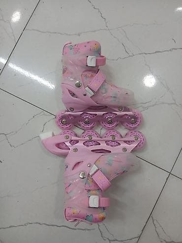 İncəsənət və kolleksiyalar: Uşaq üçün çəhrayı inline konkisətləri - Dizayn: Pastel çəhrayı — 2