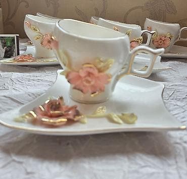 cofee: Qəhvə dəsti, rəng - Ağ, Farfor, 6 nəfərlik — 4