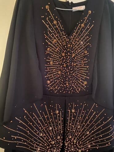 вечернее платье шифоновый: Zərif gecə/libas - Rəng: Qara - Model: Uzun, axıcı ətəkli, üst — 11