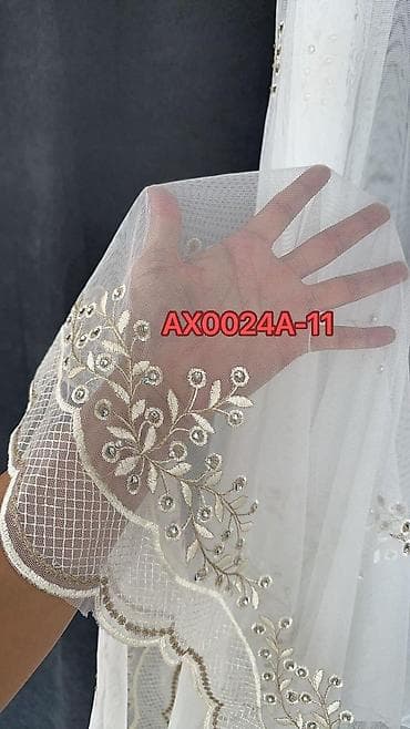 tula: Model: AXP0239A (2, 3, 4) Təsvir: - Zərif tül pərdə parçası – şəffaf — 8