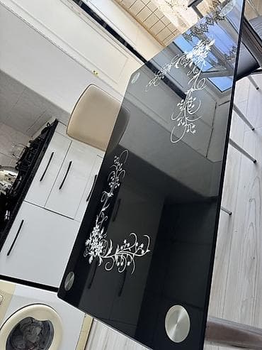balkon stul: Mətbəx masası, İşlənmiş, Açılmayan, Şüşə, Dördbucaq masa — 5