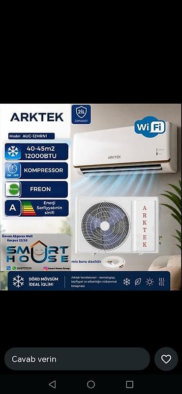 aux 12000 btu: Kondisioner 40-45 kv. m, Split sistem — 1
