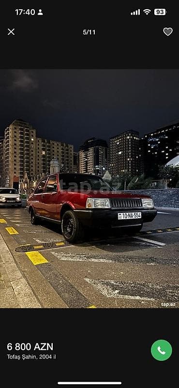 saipa tiba 2018: Tofaş Şahin – 2004 il - Kuzov: sedan, qırmızı rəng - Ötürücü: arxa - — 3