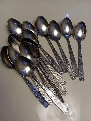 Кухонные принадлежности: Paslanmayan poladdan yemək qaşıqları - Sayı: 20 ədəd - Material — 1