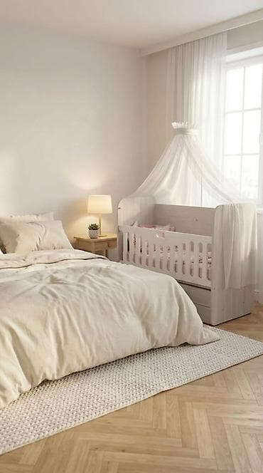 beşiy: Oğlan və qız üçün, Dördbucaq, Beşik, Matras ilə, Yellənmə mexanizm ilə — 2