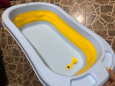 Uşaq arabaları: Uşaq vannası – qatlanan model - Rəng: açıq mavi və sarı - Material — 7