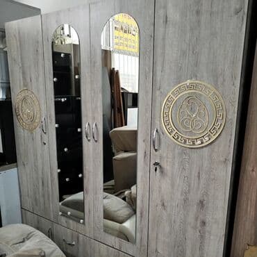 4 qapili dolab: Yeni, Açılan, 4 qapılı Düz dolab, Qarderob, paltar dolabı, Azərbaycan — 30