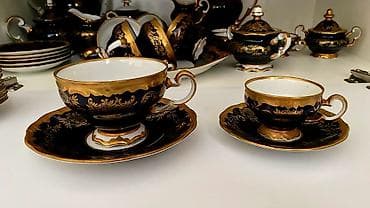 goy sekilleri: Çay dəsti, rəng - Göy, Farfor, Weimar, 6 nəfərlik, Almaniya — 3