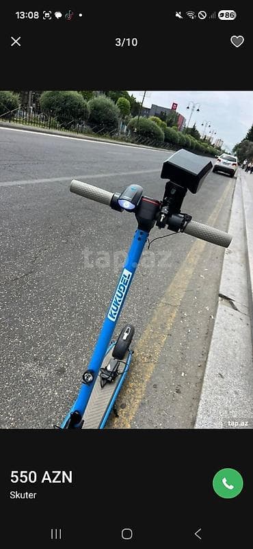samokat: Elektrik skuter – KUKUDEL brendi Xüsusiyyətlər: - Rəng: mavi-qara - — 3