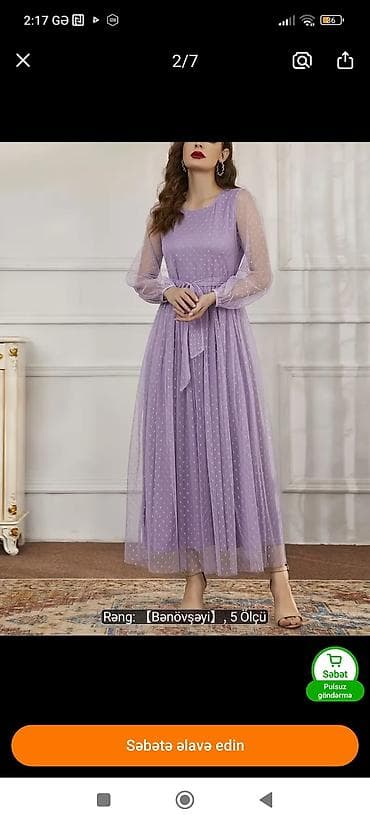 beli: Məhsul: Bənövşəyi rəngli zərif uzun don - Model: Uzun (maksi) ölçüdə — 1