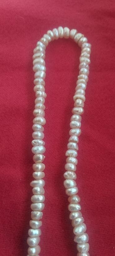 mirvari canta: Təbii incilərdən düzülmüş sap - Material: təbii şirəli inci — 2