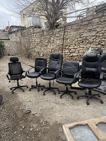 saat mebel: Təkərli, Qolları tənzimlənmir, Süni dəri — 1