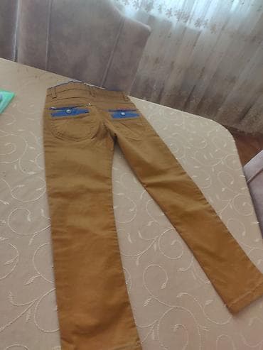 varatnik modelleri: Uşaq şalvarı – JIA PAI JEANS - Rəng: xardal (mustard) tonunda, mavi — 2